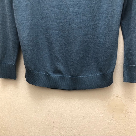 Cable & Gauge W Size SP Blue Long Sleeve Crew Neck Rayon/Polyester Knit Sweater - Picture 4 of 9
